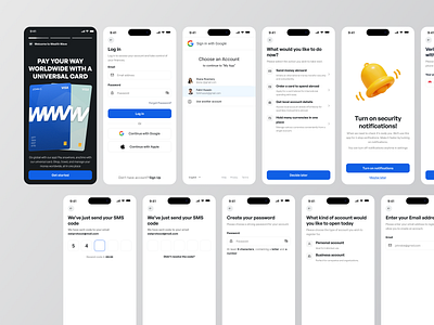 Fintech Mobile App UI Kit app bank cansaas dashboard design fintech fintech app interface ios login mobile mobile app money product design saas saas product sign in transfer ui ux