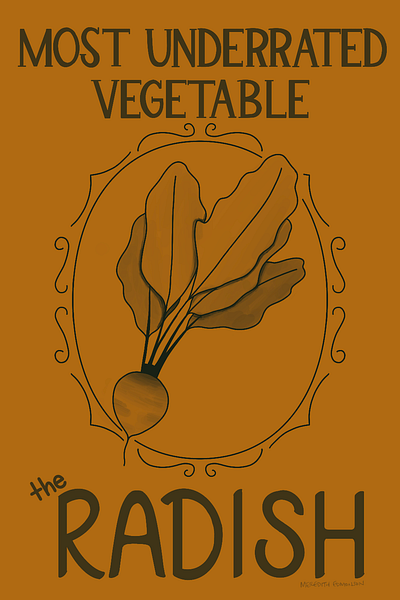 Peachtober 2024 Day 24: Radish illustration peachtober typography