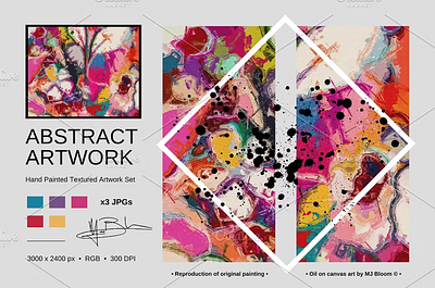 Artwork Set abstract art illustration painting texture