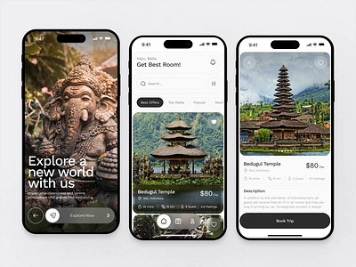 Traga - Travel Mobile App agency booking booking app clean destionation flight holiday mobile mobile app mountain search tickets travel travel agency travel app traveling ui ui design ux vacation