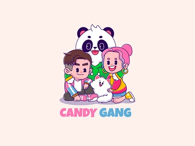 Candy gang mascot logo animal cute illustration logo mascot logo vector