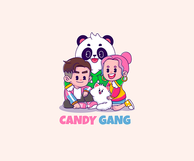 Candy gang mascot logo animal cute illustration logo mascot logo vector