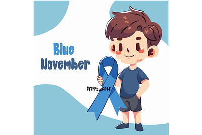 Illustration of Movember Awareness Month awareness blue brother campaign cancer diagnosis disease education father health healthy men mental month movember movement november prevention prostate son