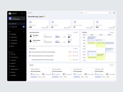 Home Dashboard of an HR Platform - TalentHub admin b2b component dashboard design hiring home human resource remote saas ui ux web