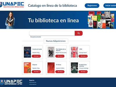 Online library redesign - UNAPEC branding figma graphic design landingpage ui uxui website