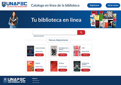 Online library redesign - UNAPEC branding figma graphic design landingpage ui uxui website