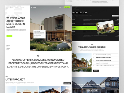 Elysian Real Estate - Landing Page agency agent apartment architecture building business clean company design house interdace landing page property real estate real estate landing page realty residence ui ux website