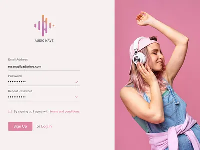 Sign Up - UI Challenge #1 branding dailyui design figma graphic design illustration landingpage logo music signup ui uichallenge ux website