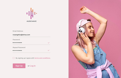 Sign Up - UI Challenge #1 branding dailyui design figma graphic design illustration landingpage logo music signup ui uichallenge ux website