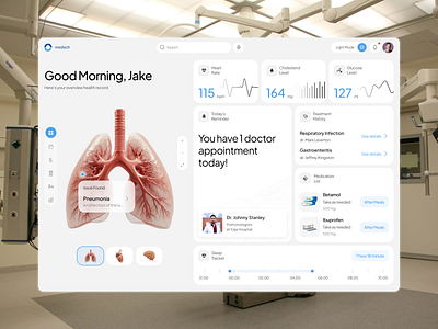 Medisch - Healthcare Dashboard appointment dashboard doctor health healthcare healthcare dashboard heart rate hospital medical monitoring personal health personal healthcare