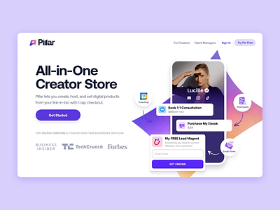 Pillar Website: Live animation brand brand identity caviar homepage pillar ui user experience user interface ux web design website