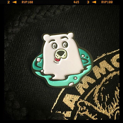 "Frosty Bop!" enamel pins