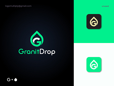 GranitDrop logo design- Water drop logo/Letter G logo brand identity branding business logo company logo design drop g g logo icon illustration letter mark logo logo design logos technology water water drop