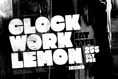 Clockwork Lemon - Fat Font bold clockwork font fonts graphic design grunge handdrawn kubrik magazine movie noir rough sans style stylish title type typeface typo typography