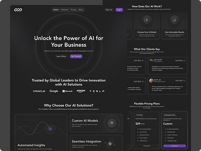 Infinilytics - AI website ai dark mode design ui ux web