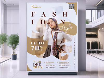 Fashion Promotional Poster Design ads branding design elegant fashion fashion sale advertising flyer graphic design hijab illustration layout poster print promotion template typography