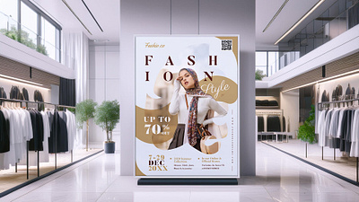 Fashion Promotional Poster Design ads branding design elegant fashion fashion sale advertising flyer graphic design hijab illustration layout poster print promotion template typography