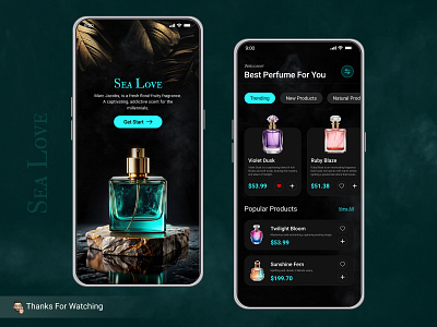 Perfume App app ui graphic design minimal mobile app perfume app trend ui