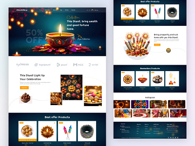 Diwali Shopping Website celebration design diwali e commerce festival happy diwali landing page shopping ui uidesign uiux ux web app website