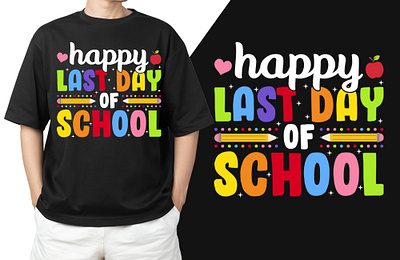 Last Day School T-Shirt Design clothing graphic design kindergarten last day school logo pod print on demand shirt t shirt design