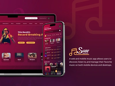 Web App and Mobile App UI Design design landing page minimal website mobile app mobile app design music app responsive spotify streaming streaming web app ui design uiux web web app web app design web design web ui design website design