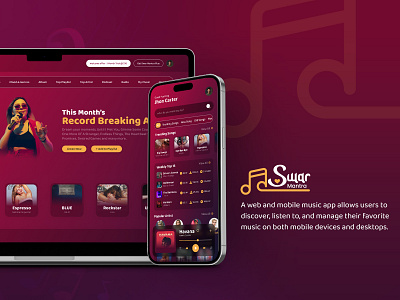 Web App and Mobile App UI Design design landing page minimal website mobile app mobile app design music app responsive spotify streaming streaming web app ui design uiux web web app web app design web design web ui design website design