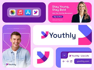 Youthly - Lifestyle, Wellness, Inspirations Logo and Branding active best logo branding business logo dynamic energy gen z letter y lify style logo logo design logo designer logo icon modern logo nokshakar vibrant wellness young youth youthly