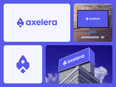 Axelera Logo Design - Rocket, Spaceship blockchain branding casino crypto design icon logo logo design logo designer logodesign logotype modern rocket saas simple logo software space spaceship symbol tech