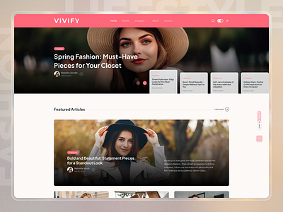 Vivify || Fashion & Lifestyle Blog Website || Layout - 05 blog blog ui design design fashion homepage landing layout lifestyle lifestyle blog design minimalistic landing page personal blog ui design uiux ux design web design webdesign webpage website