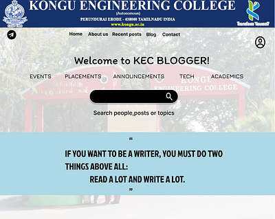 Kongu Engineering Website UI for Practise