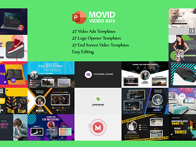 Movid Video Ads PowerPoint Template ads movid opener powerpoint screen template video