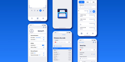Fax mobile application + app icon design app application contacts design fax figma mobile settings ui ux uxdesign