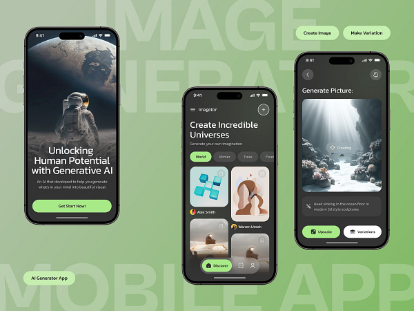 AI Artificial Intelligence Image Generator Mobile App Design by Mainul ...