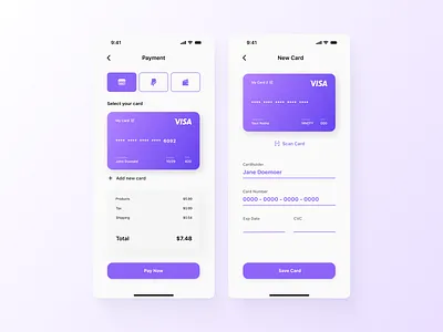 Credit Card Checkout - Daily UI #002 cleandesign credit card credit card checkout creditcard daily ui 002 daily ui challenges daily ui credit card daily ui mobile dailyui dailyui002 ifalex minimaldesign mobile credit card neuromorphism uichallenge