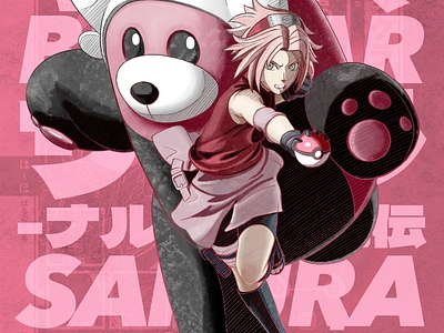 Pokeruto: Sakura & Bewear artwork bewear comic crossover fanart illustration naruto pokemon sakura