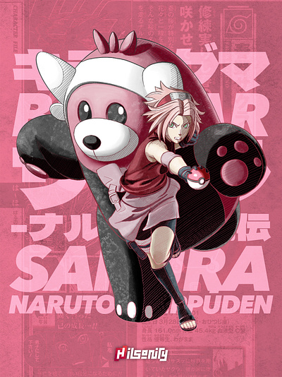 Pokeruto: Sakura & Bewear artwork bewear comic crossover fanart illustration naruto pokemon sakura