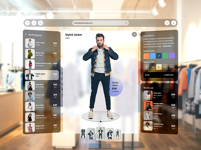 Vision PRO - eCommerce Web Design ar clothes ecommerce ecommerce design ecommerce website fashion graphic design illustration product design retail shop shopping ui design ux design virtual design vision pro vr web design