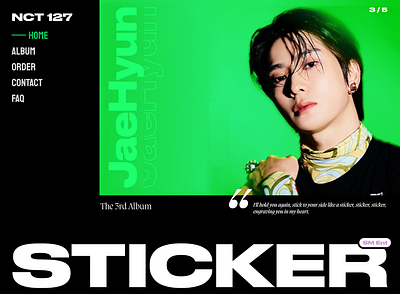 🎧 UI Concept for NCT 127's Sticker Album 🎧 album design hero section kpop menu nct singer typography ui uiux ux web design