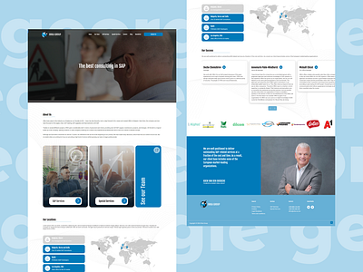 homepage for SAP Consulting Agency blue corporate website homepage modern ui sap sap consulting agency ui ux