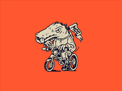 Minggat Cycling Crew - Mascot bike brompton character crocodile cycling cyclingcrew design drawing flag graphic design illustration mascot riding