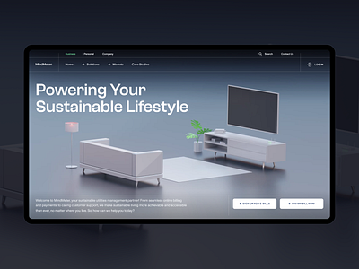 Partner Landing Page UI Design 3d electricity home homepage landing landing page living room metering partner power residential ui design ui ux user interface utilities ux design web web design website