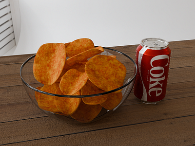 Chips and coca cola in 3d blender plugins