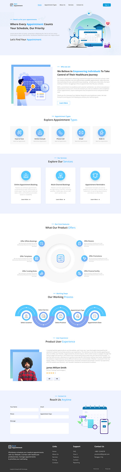 Appointment Booking Landing Page appointment booking appointment booking landing page healthcare landing page healthcare web application uiux design