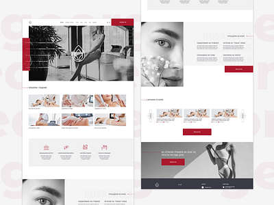 beauty aesthetic homepage, a modern icon bold creative homepage minimalistic modern icon modern ui red ui ux