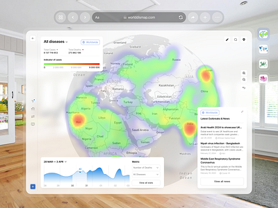 VR World global disease map bio tech healthcare map vr