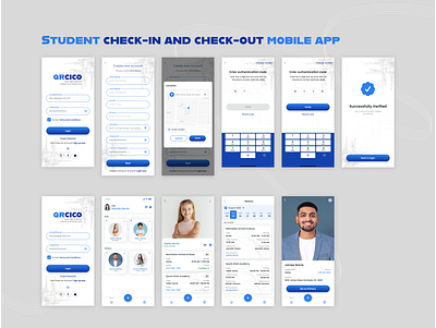 Student check-in and check-out mobile app 3d animation branding graphic design logo motion graphics ui