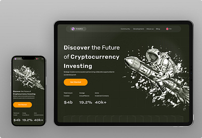 Crypto Investment Platform Landing Page creative interface crypto landing page cryptocurrency figma investment landing page mobile design responsive design ui ux writing web design web3