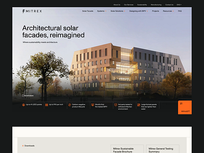 Modern Website UI Design architecture behance building case study facade icons landing page landing page design manufacturing product simulator solar solar power ui design ui ux ux design visualization web web design webflow website
