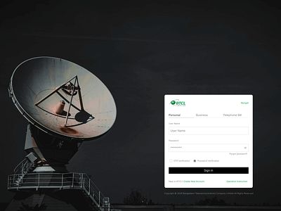 Telecom User Login Page layout design login form login page layout ui
