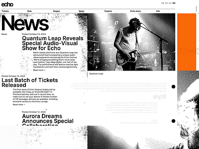 Echo pt-4 clean festival grid minimal ui web